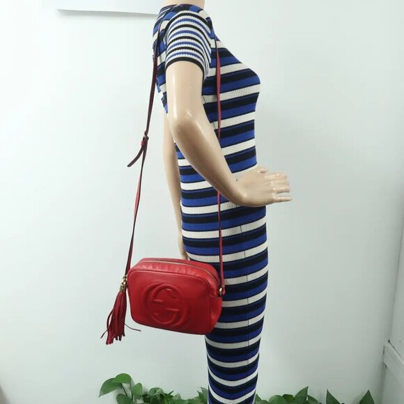 GUCCI Soho Red Leather Shoulder Bag 714-010525 - Picture 12 of 12